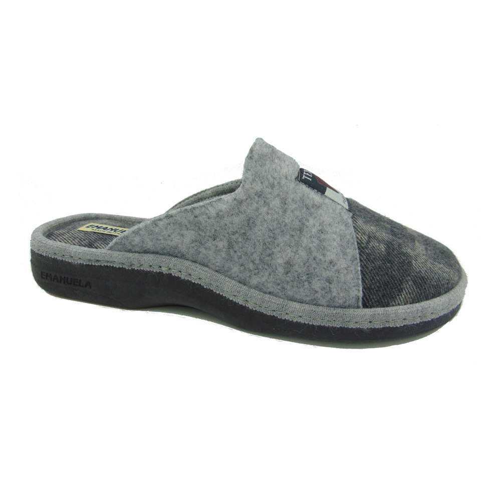 Ciabatta Uomo Emanuela 1113 colore Grigio. Made in Italy.