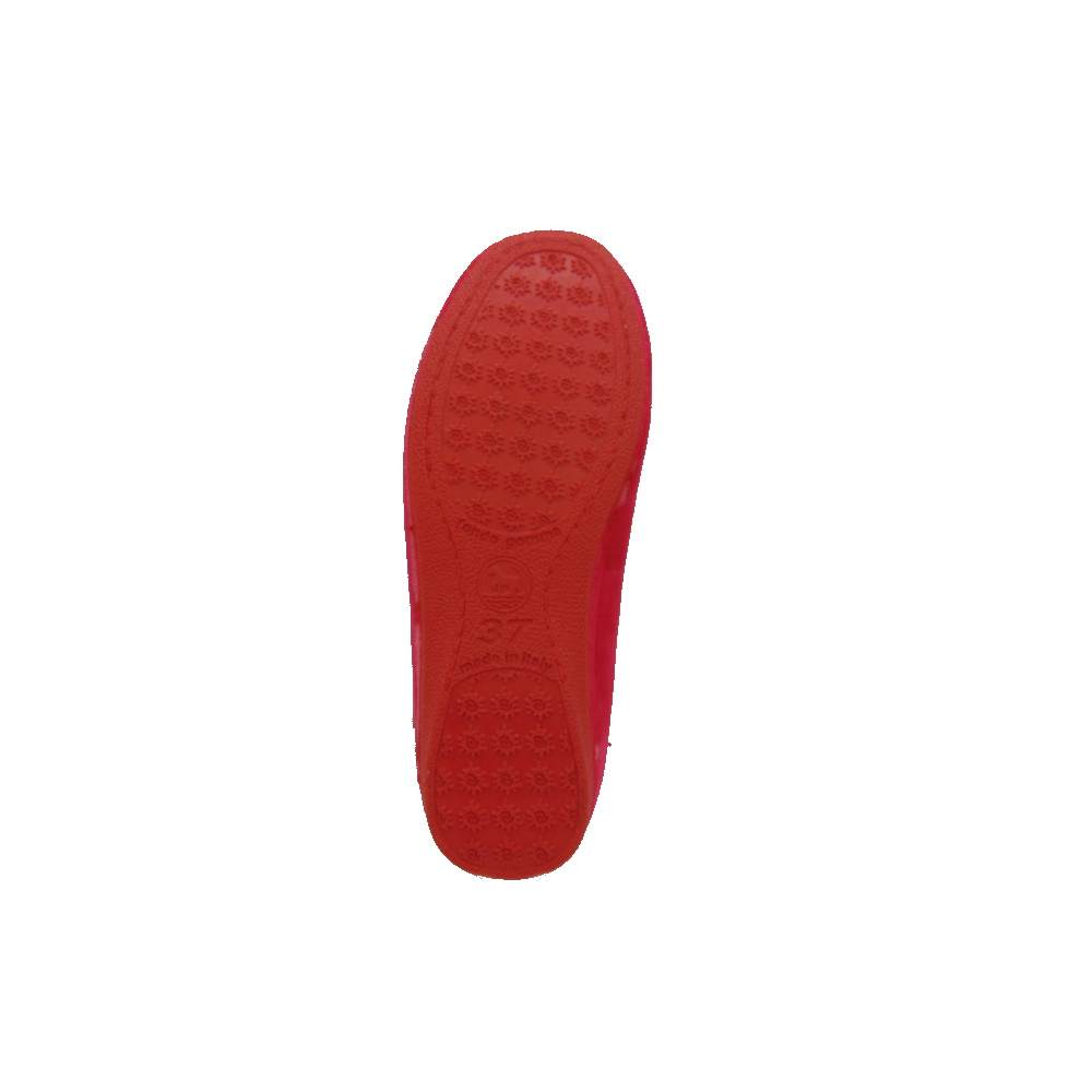 Ciabatta Donna Emanuela articolo 1520 Rosso velluto con soletta estraibile. Made in Italy.