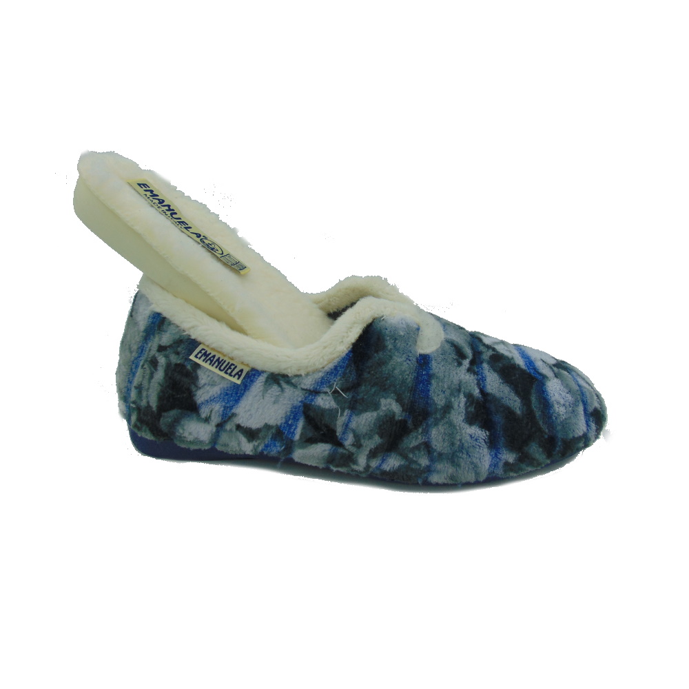 Pantofola Emanuela art. 1565 Blu Botanico.