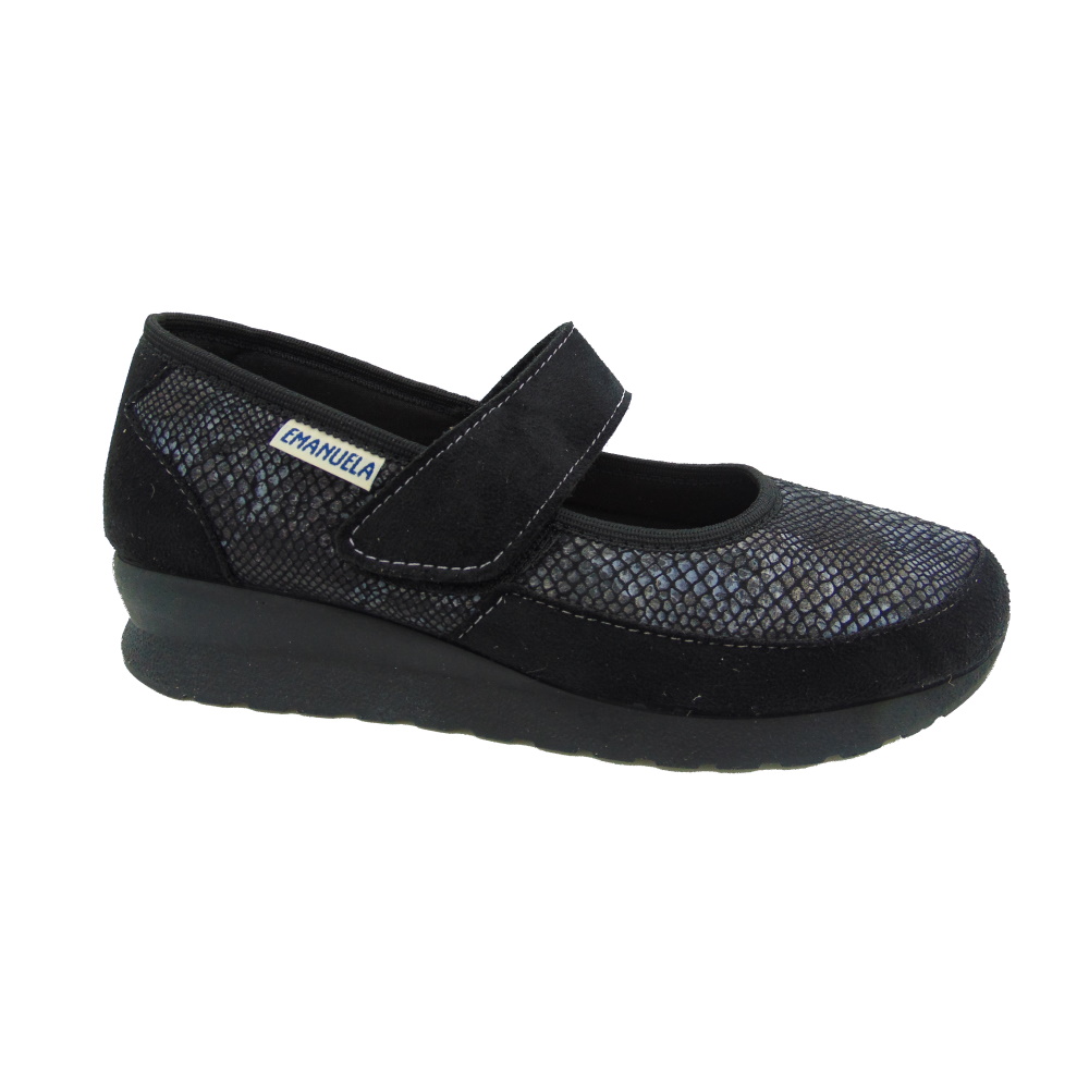Scarpa estiva donna Emanuela art. 2865 Snake Nero.