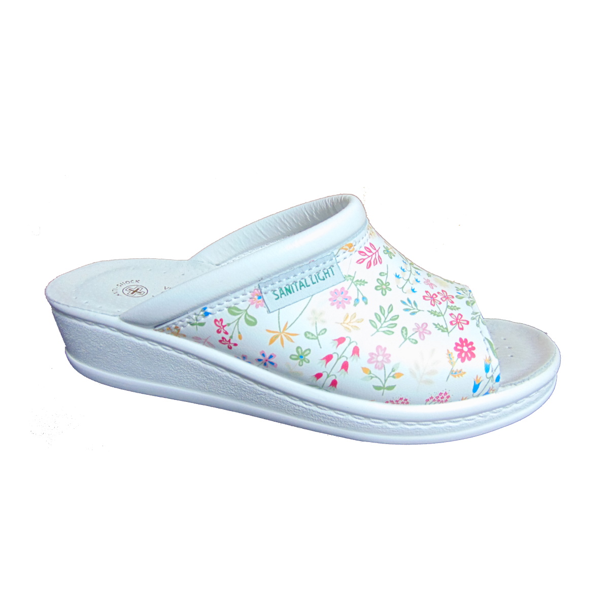 Ciabatta Donna Sanital 4351 colore Bianco Fiori