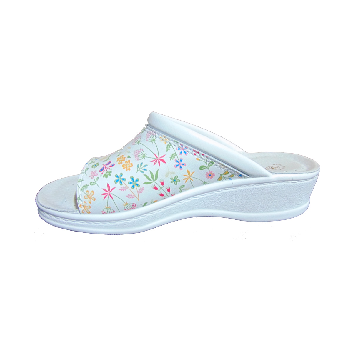 Ciabatta Donna Sanital 4351 colore Bianco Fiori