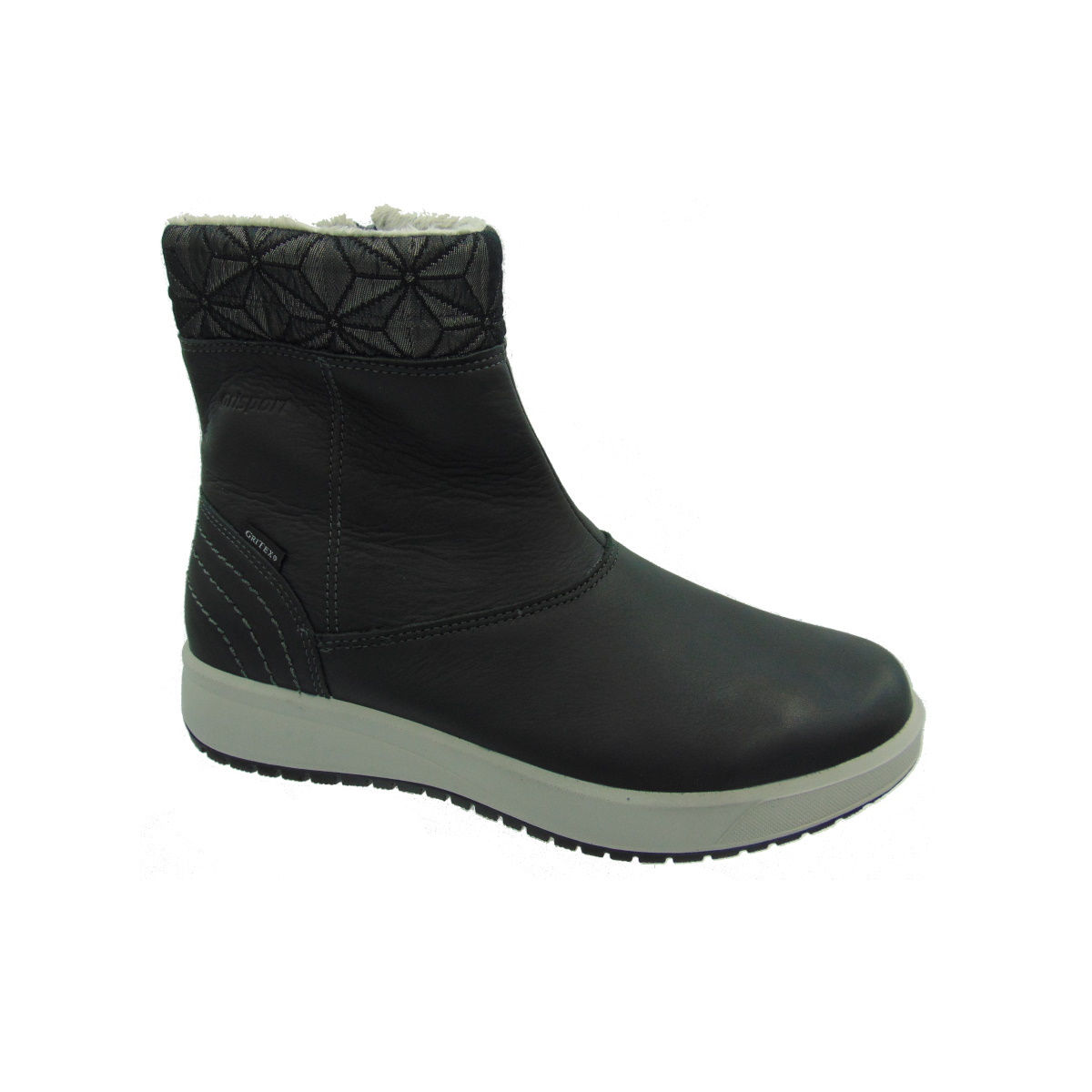 Tronchetto DONNA Grisport VERA PELLE con zip laterale articolo 43611T1G Nero Touch