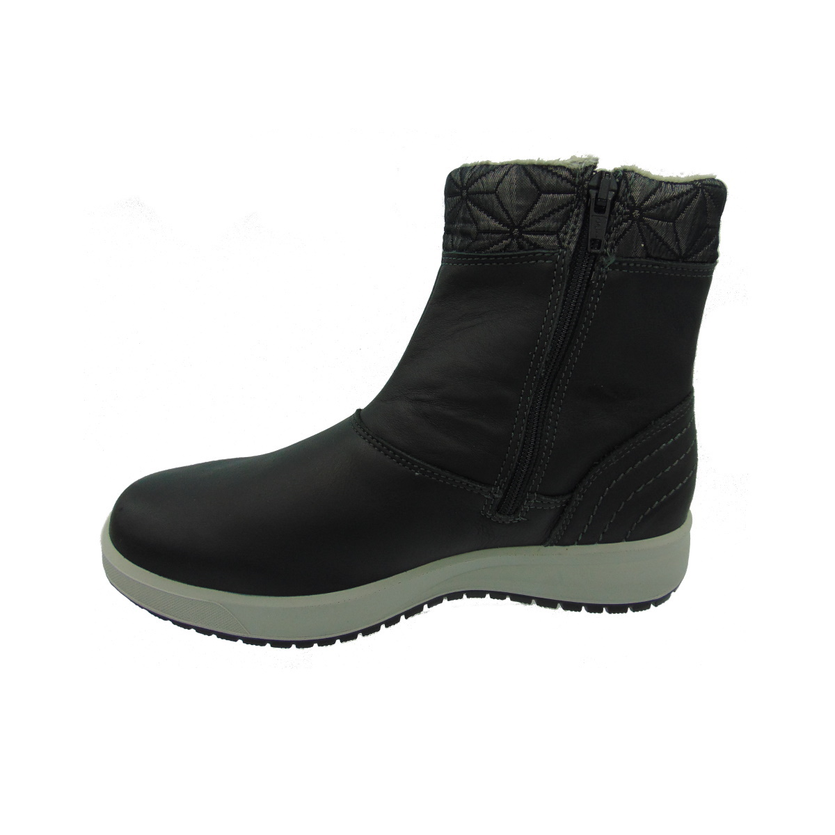 Tronchetto DONNA Grisport VERA PELLE con zip laterale articolo 43611T1G Nero Touch