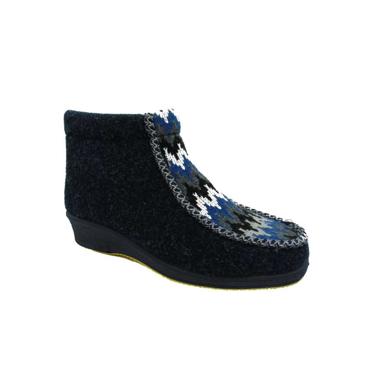 Pantofola Donna con zip, interno in lana Emanuela 507 Blu