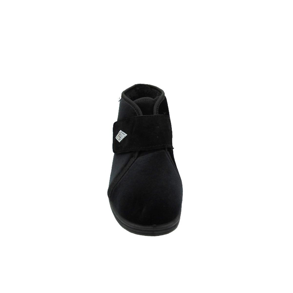 Pantofola Donna Velluto nero, Interno lana, con strappo Emanuela 536 Neroimg_2