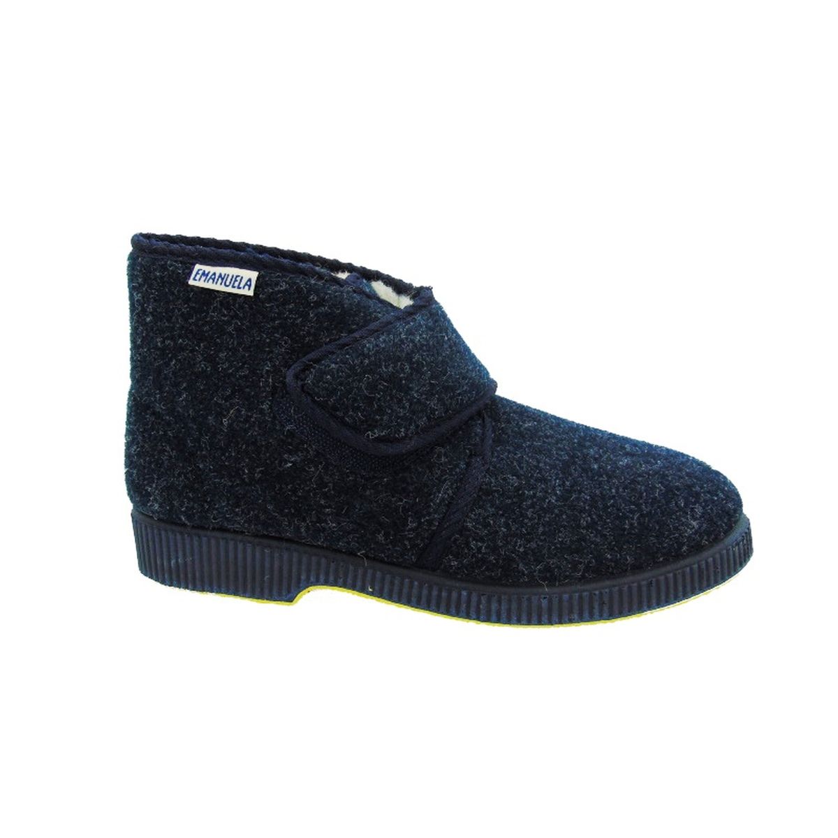 Pantofola Uomo Interno Lana con strappo Emanuela 564 Blu