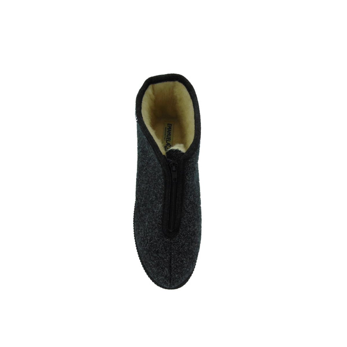 Pantofola Uomo con zip, interno lana Emanuela 566 Grigio Edgarimg_2