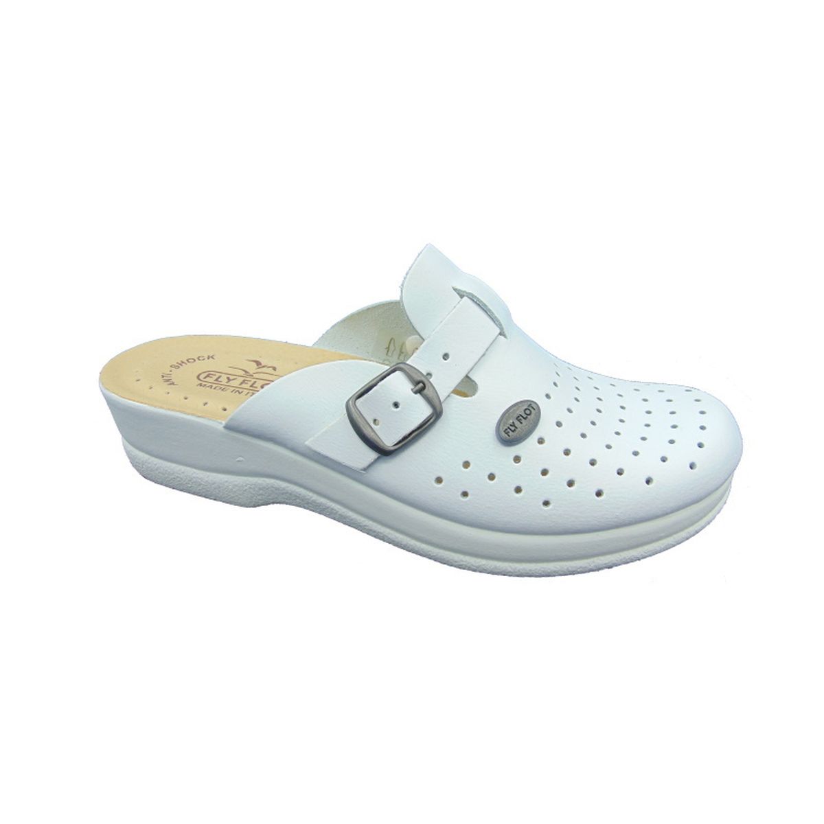 Ciabatta Donna Sanitario con Fibbia FLY FLOT Articolo 63465 BE colore Bianco