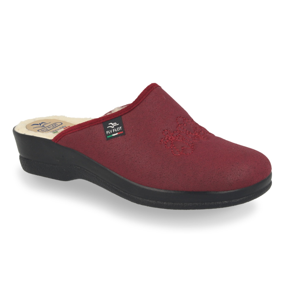 Ciabatta Donna Fly Flot Art. 63Q53 colore Bordeaux, interno Lana.