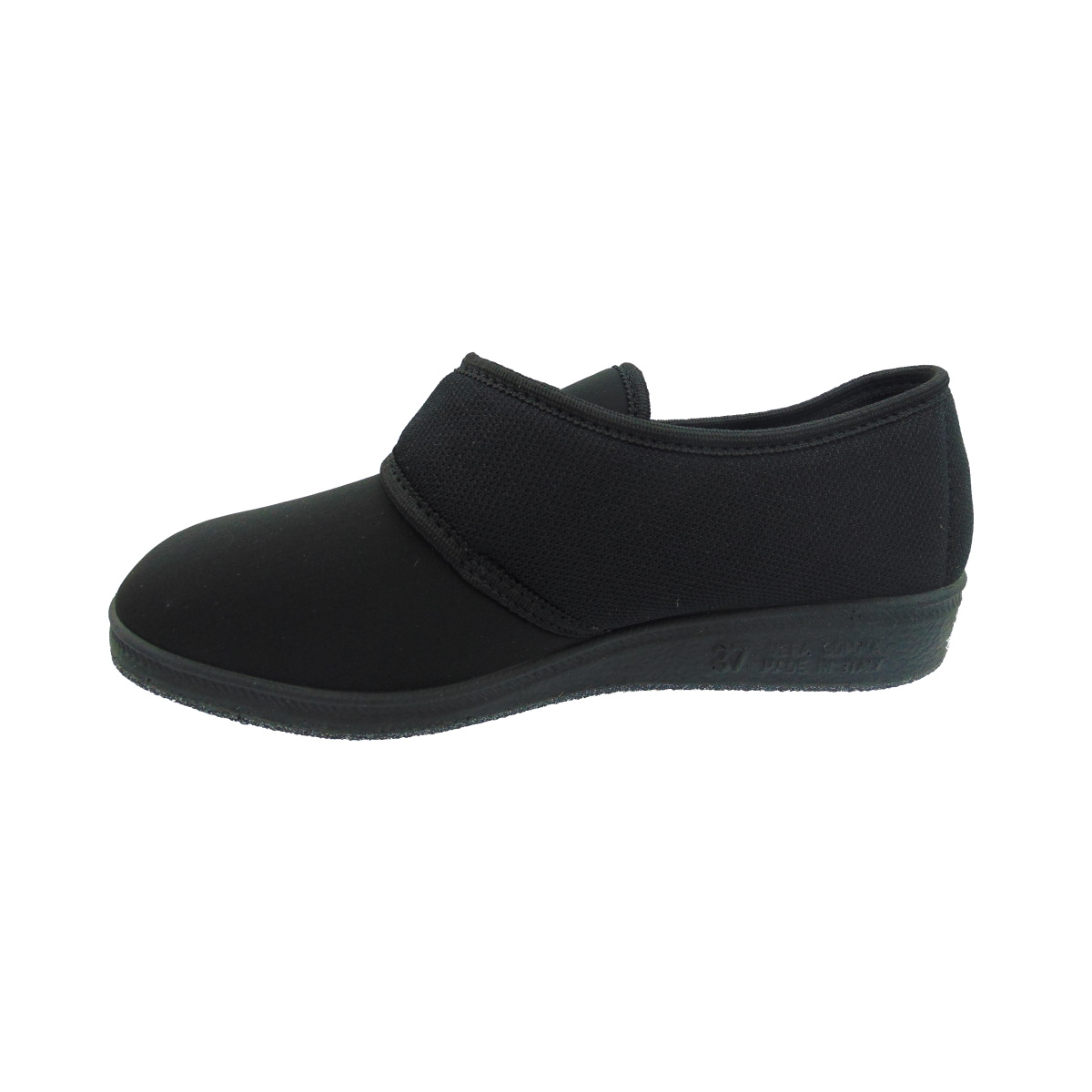 Pantofola Donna elasticizzata con strappo Emanuela 655 nero (versione estiva)