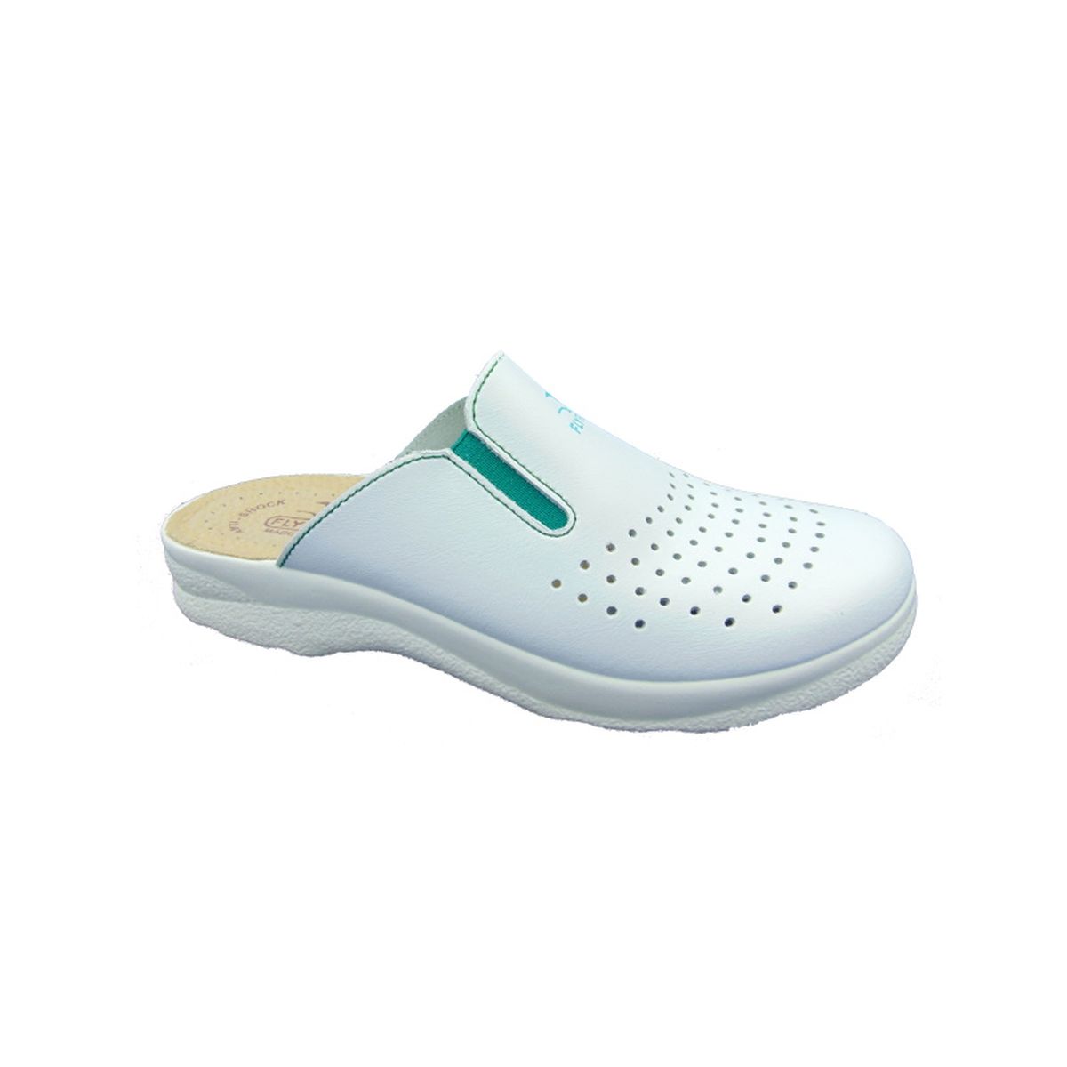 Ciabatta Uomo Sanitario FLY FLOT con elastici laterali Articolo 82316 BE Bianco