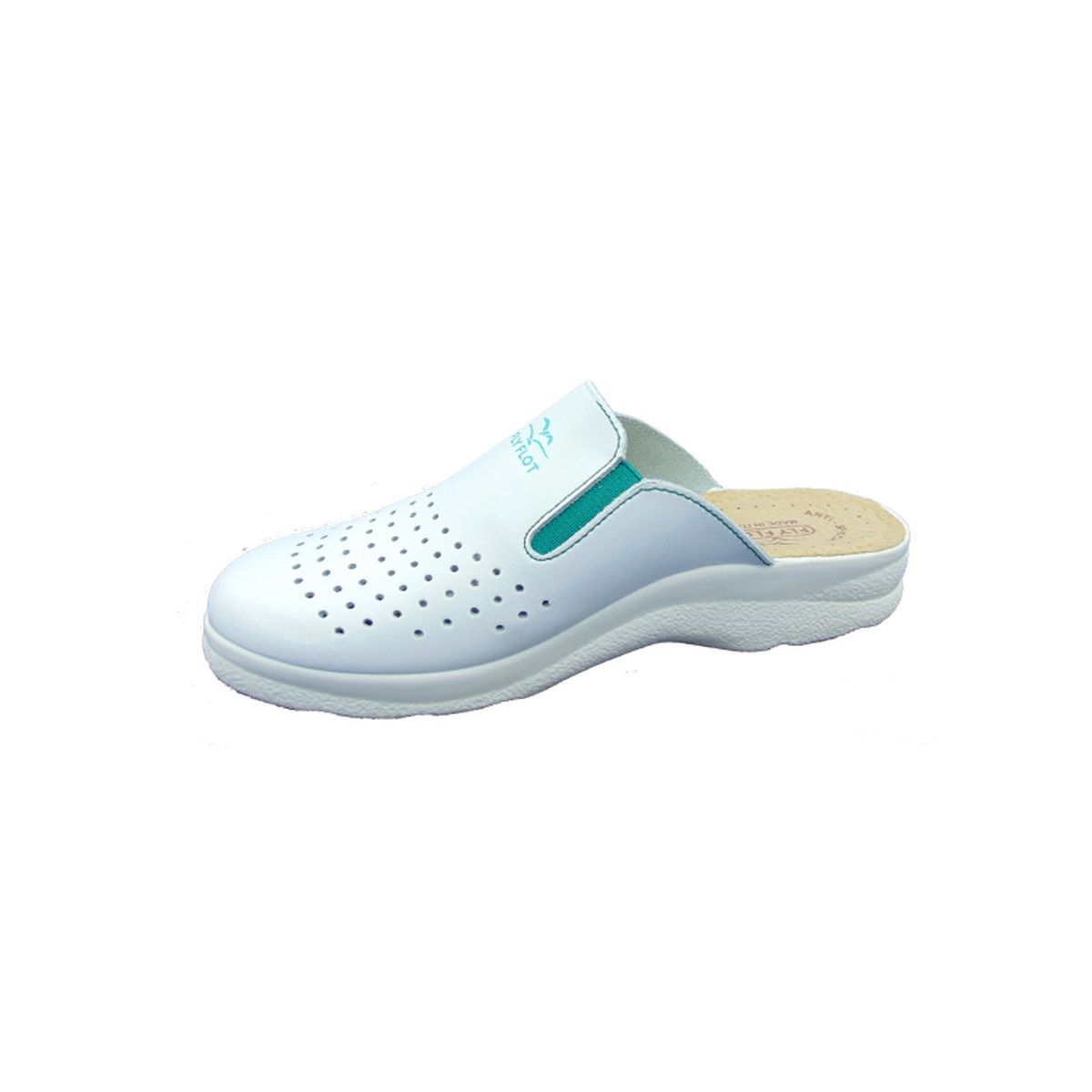 Ciabatta Uomo Sanitario FLY FLOT con elastici laterali Articolo 82316 BE Bianco