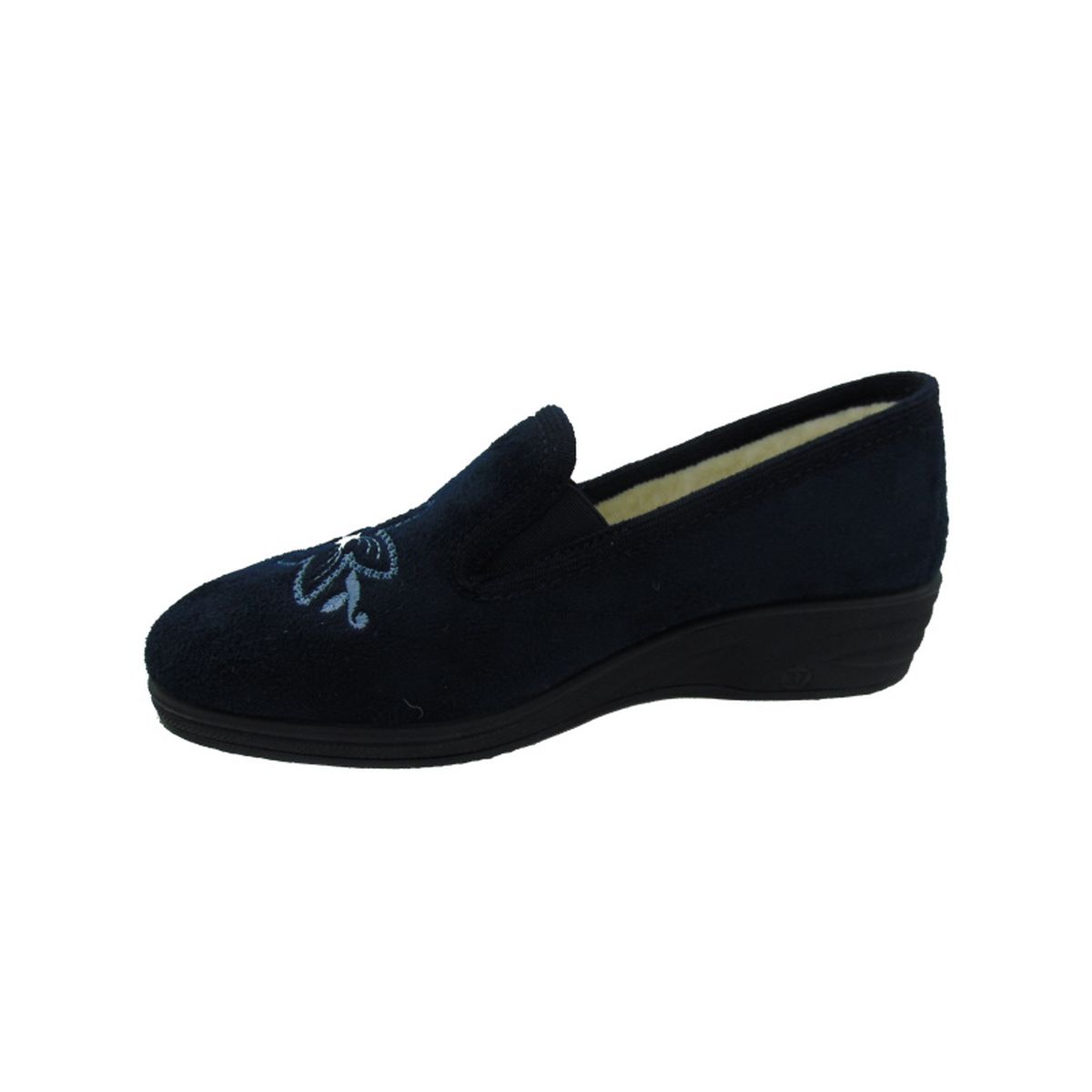 Pantofola Donna Emanuela articolo 825 colore blu con interno lana, Made in Italyimg_3