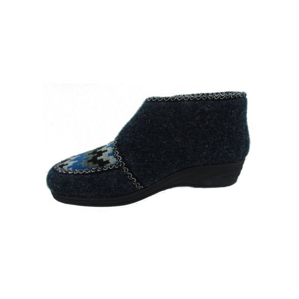 Pantofola Donna con strappo e interno in lana Emanuela 847 Blu