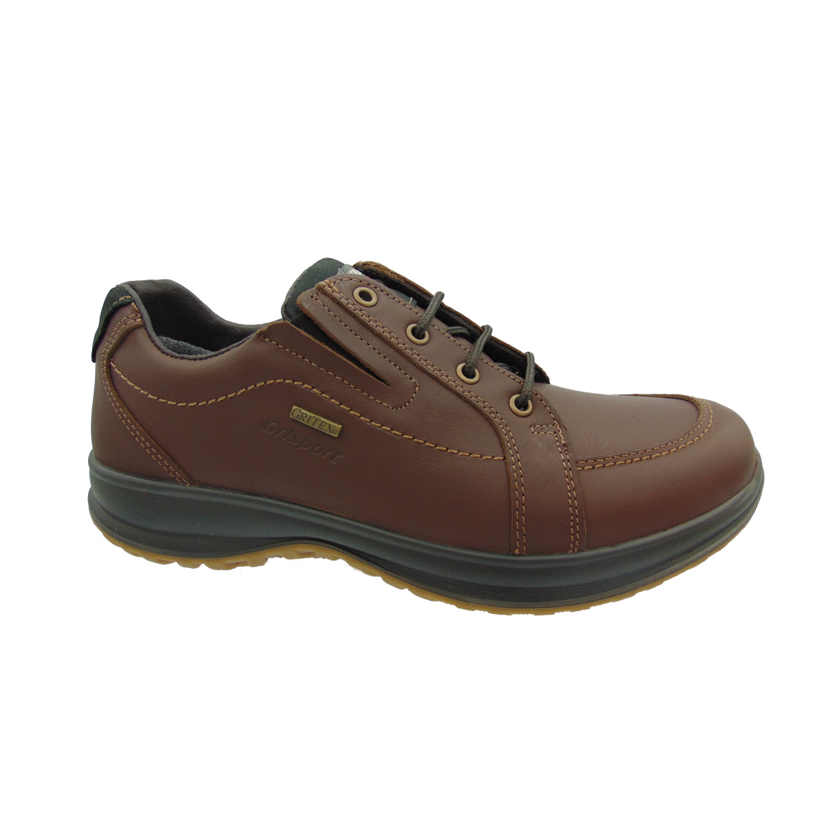 Scarpa Uomo con lacci ed elastici, GRISPORT articolo 8653 colore Marrone VERA PELLE