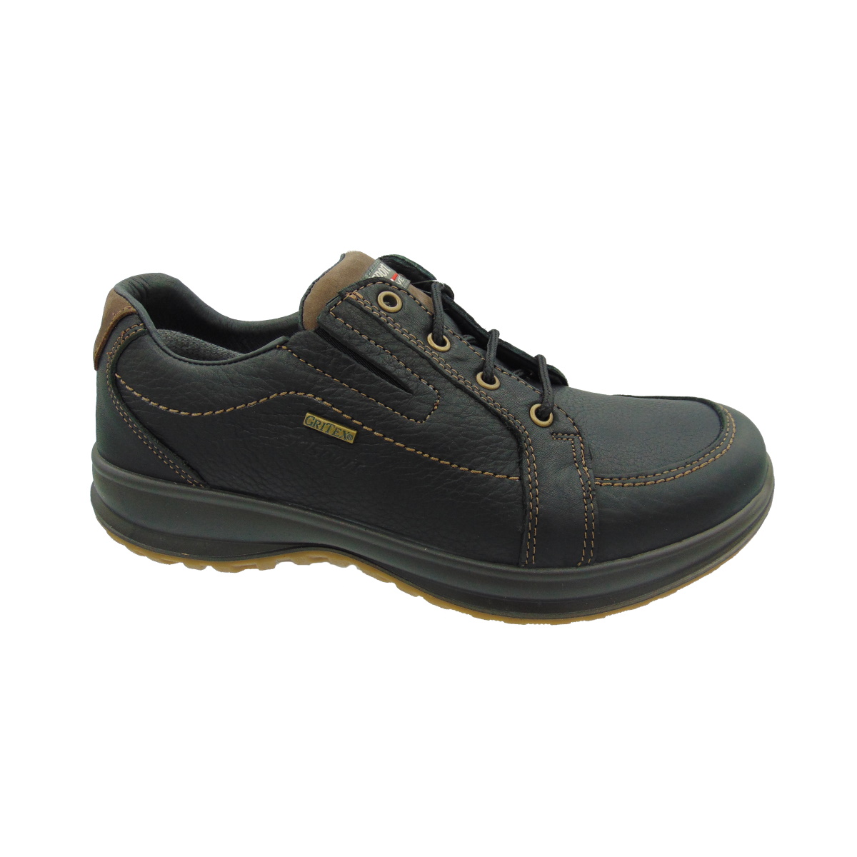 Scarpa Uomo con lacci ed elastici, GRISPORT articolo 8653 colore Nero VERA PELLE