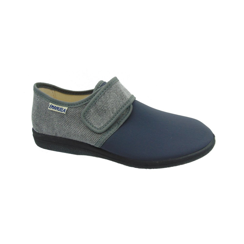 Pantofole Donna EMANUELA In Velluto Con Interno In Lana E Chiusura A Strappo – Modello 536