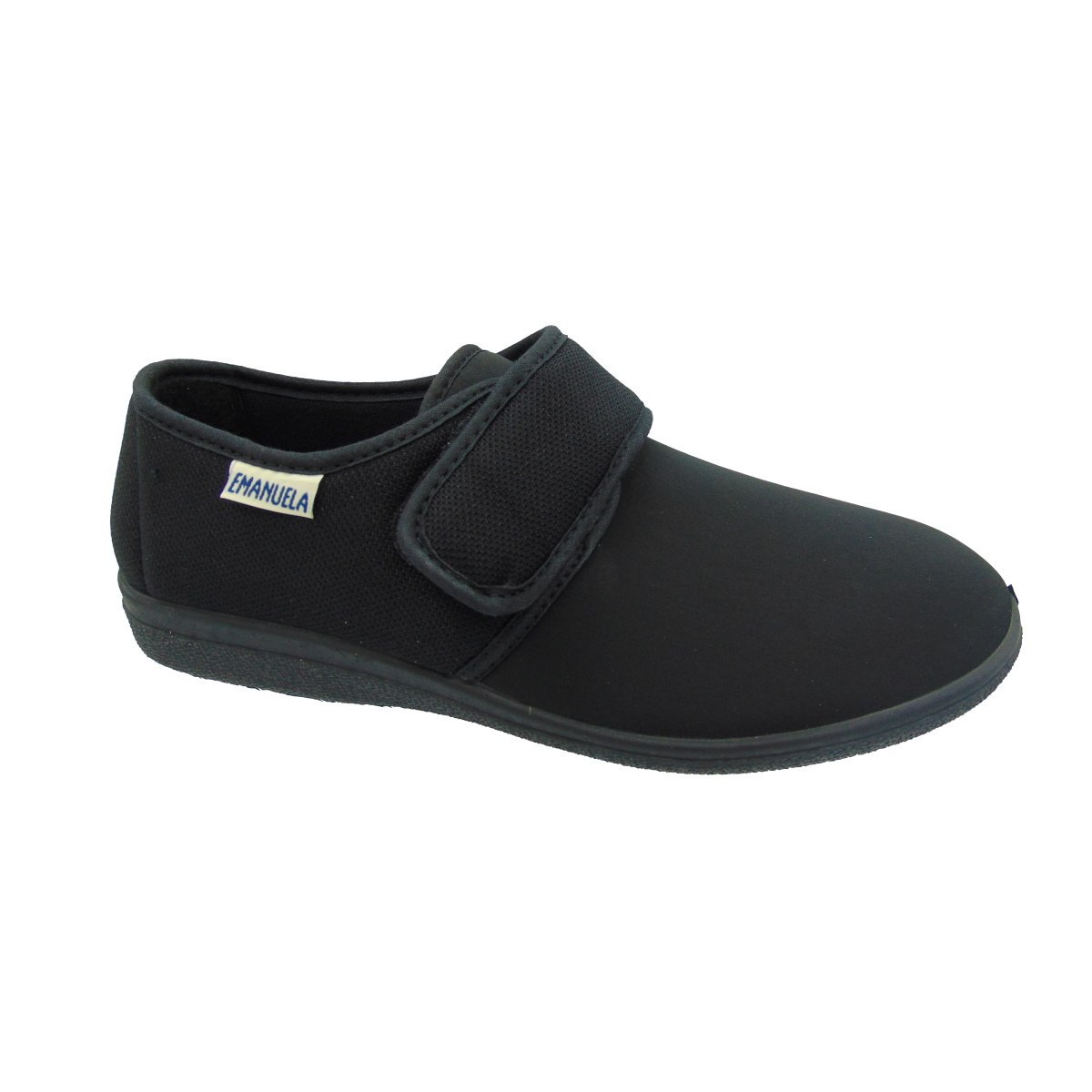 Pantofola Uomo elasticizzata con strappo Emanuela 986 nero (versione estiva)