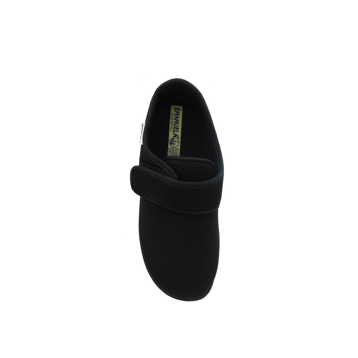 Pantofola Uomo elasticizzata con strappo Emanuela 986 nero (versione estiva)