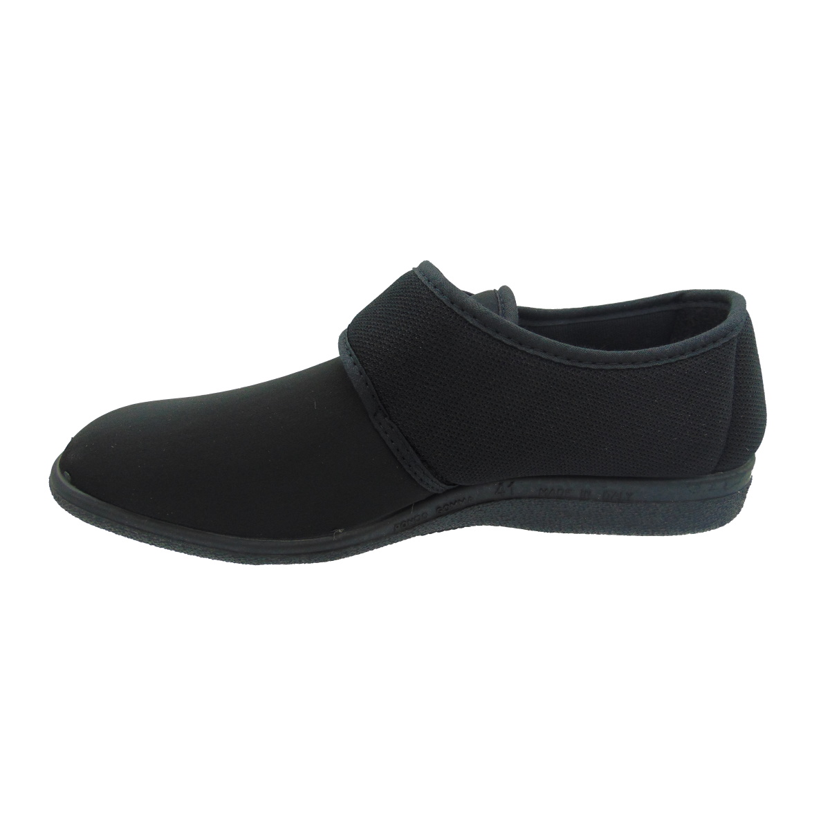 Pantofola Uomo elasticizzata con strappo Emanuela 986 nero (versione estiva)